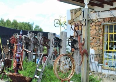 Papa Joe's Collectibles' shop in the background with sleeper slabs and post drills attached to it